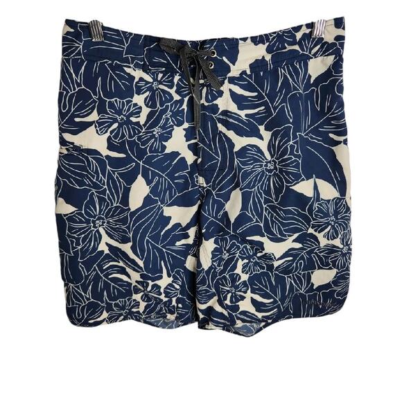 Patagonia Wavefarer Board Shorts Tropical Floral Men's Size‎ 31 Blue Cream - Picture 1 of 7